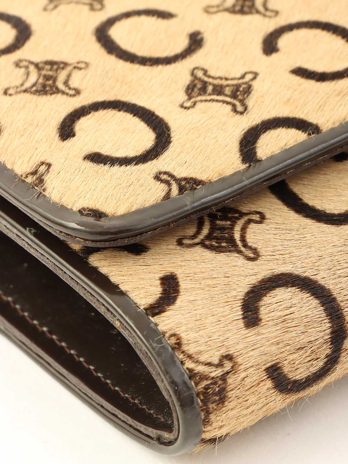 Harako C Macadam Pattern Long Wallet Beige/Brown