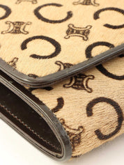 Harako C Macadam Pattern Long Wallet Beige/Brown