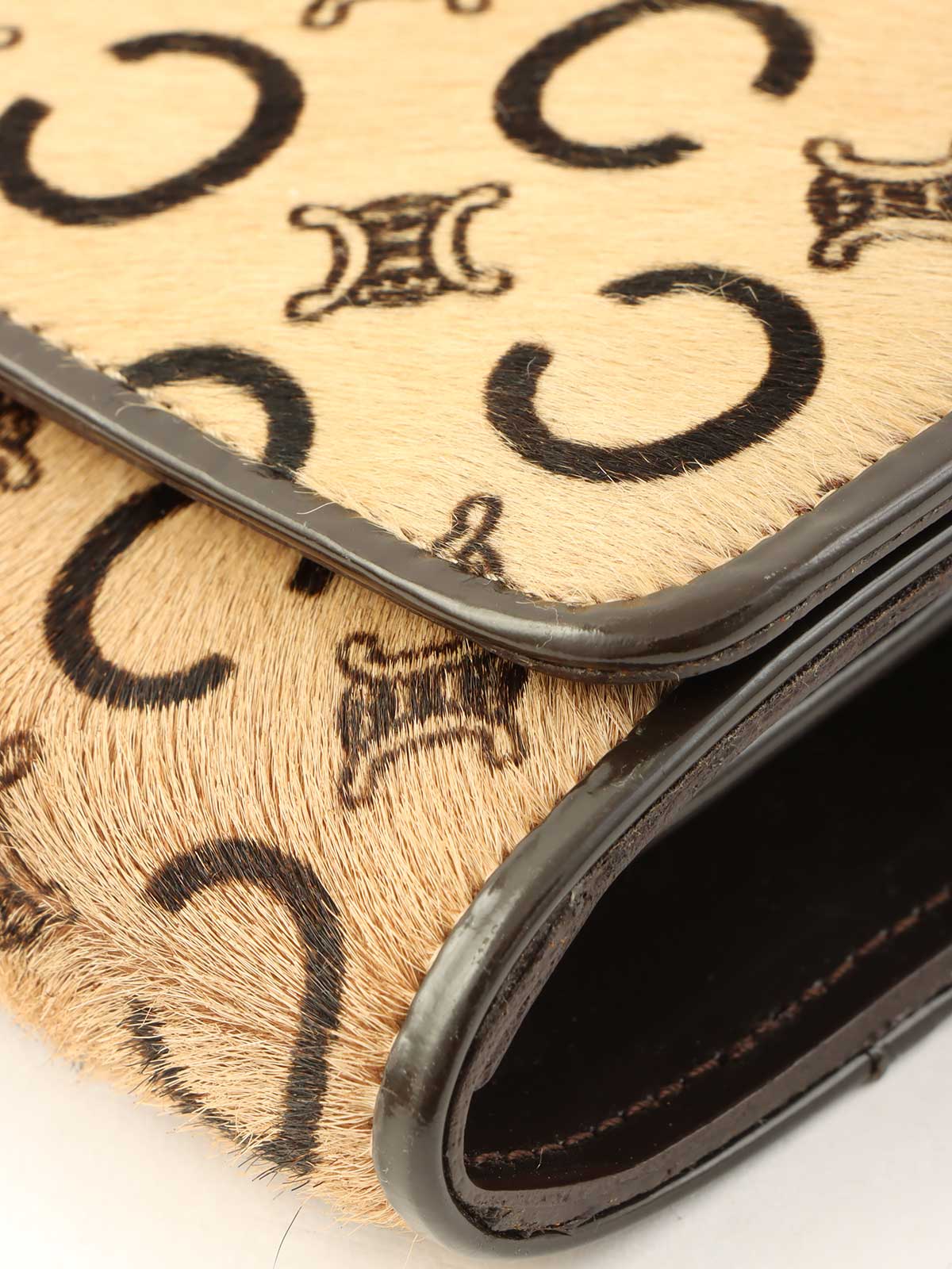 Harako C Macadam Pattern Long Wallet Beige/Brown
