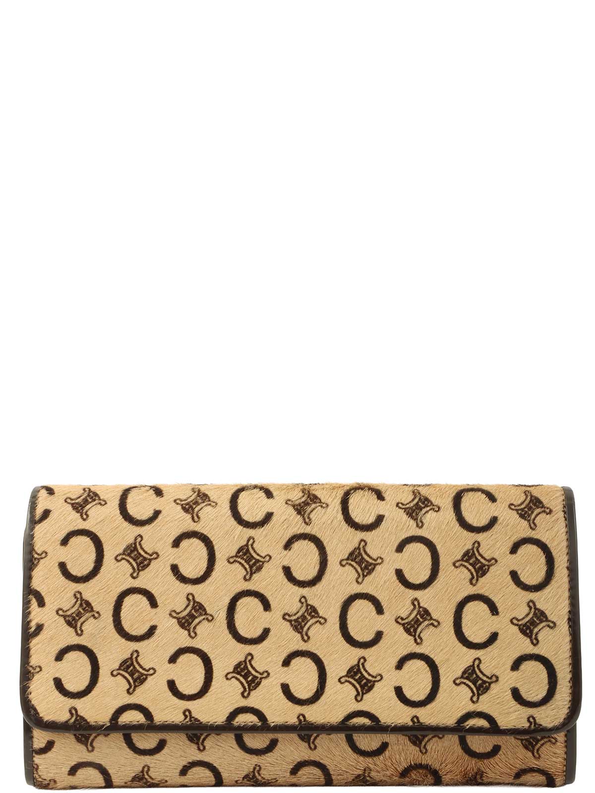 Harako C Macadam Pattern Long Wallet Beige/Brown