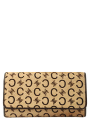 Harako C Macadam Pattern Long Wallet Beige/Brown