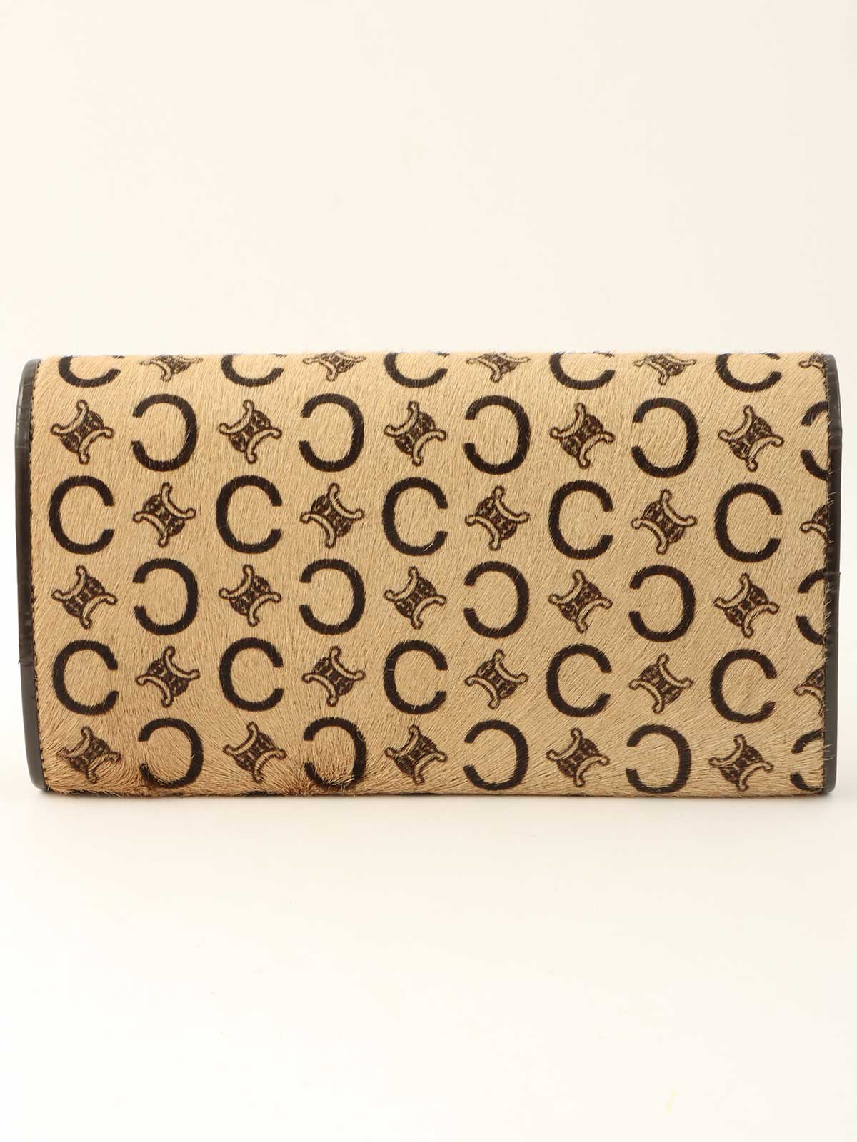 Harako C Macadam Pattern Long Wallet Beige/Brown