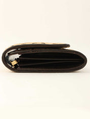 Harako C Macadam Pattern Long Wallet Beige/Brown