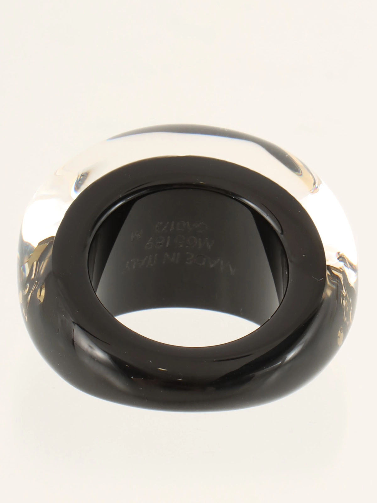 バーグアンクルージョンリング クリア/ブラック