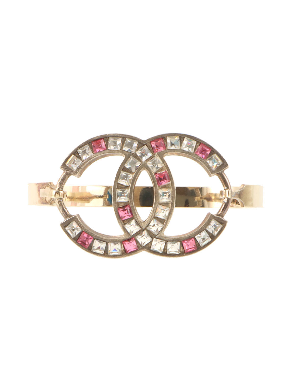 2005年製 ラインストーンCCマークバングル シルバー/ピンク