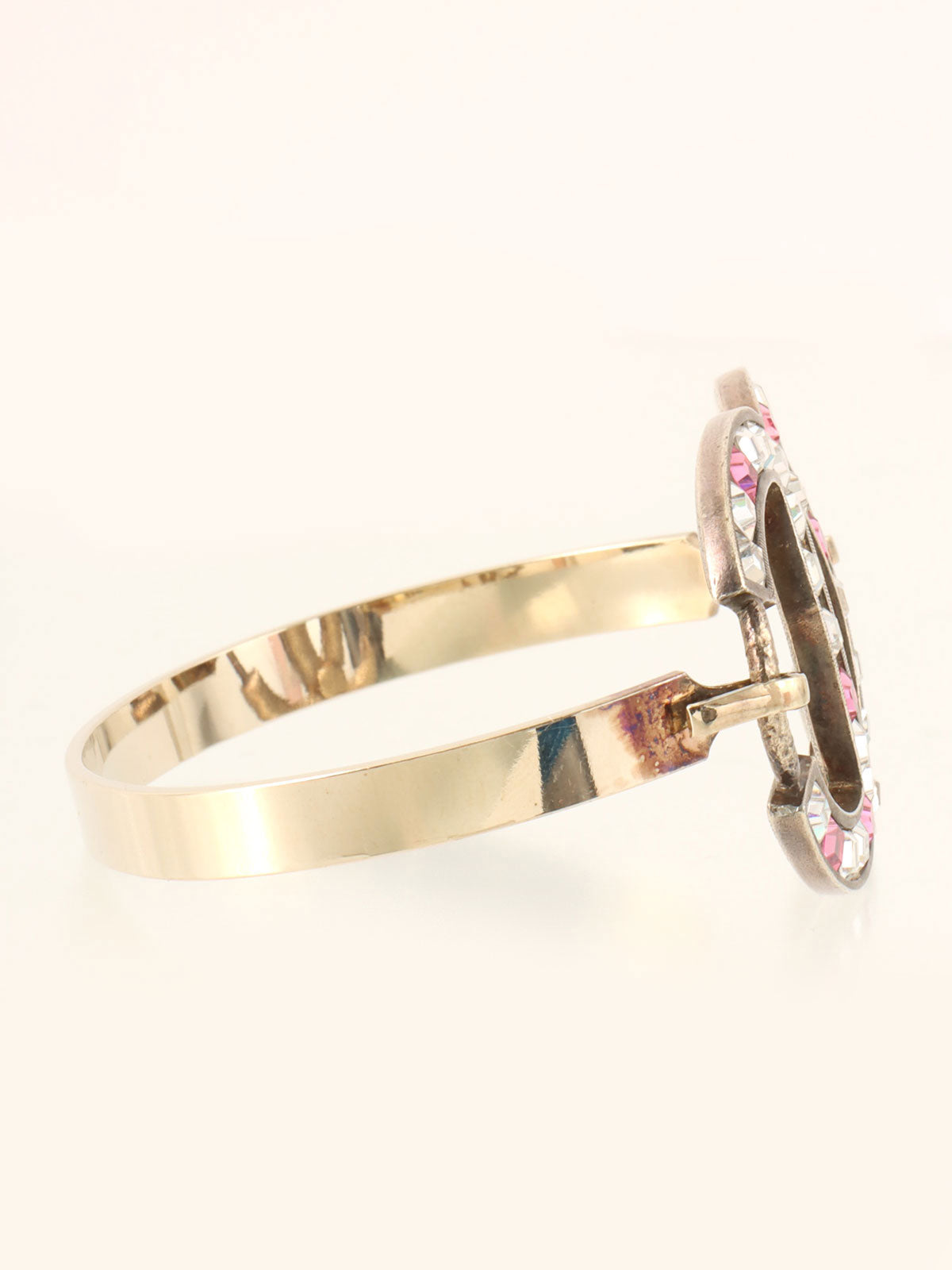 2005 Rhinestone CC Mark Bangle Silver/Pink