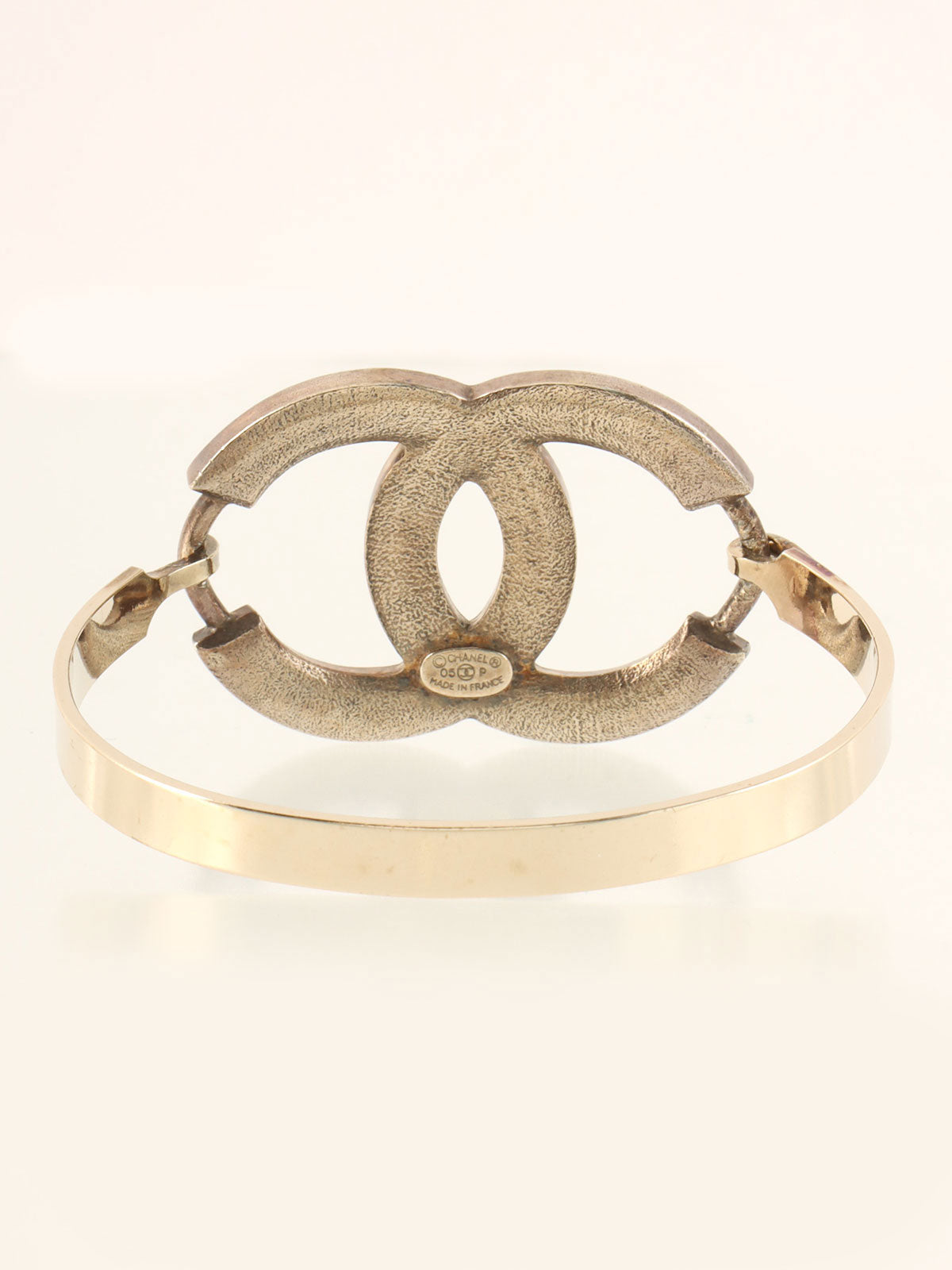 2005年製 ラインストーンCCマークバングル シルバー/ピンク