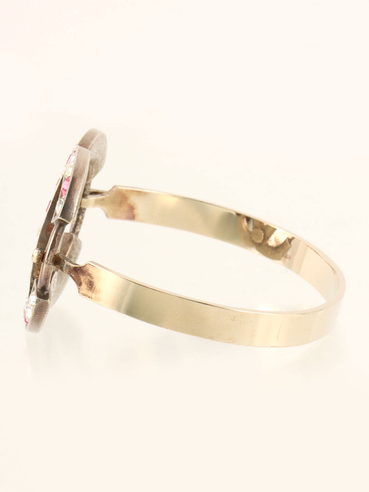 2005 Rhinestone CC Mark Bangle Silver/Pink