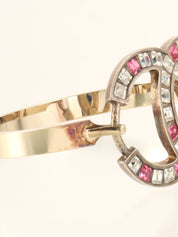 2005 Rhinestone CC Mark Bangle Silver/Pink
