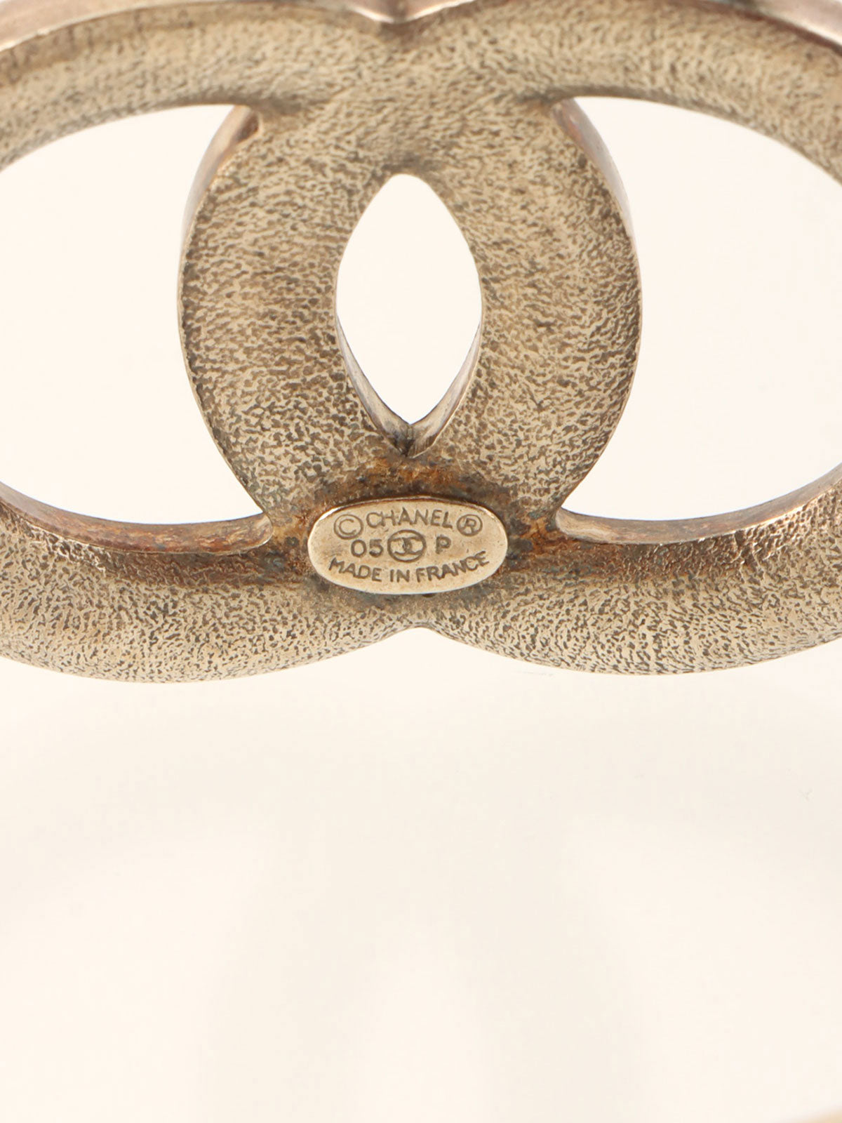 2005年製 ラインストーンCCマークバングル シルバー/ピンク