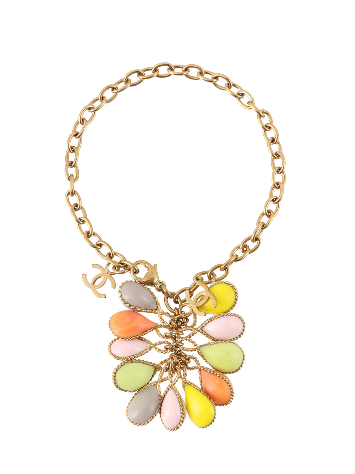 2003年製 カラーストーンCCマークブレスレット ゴールド/マルチ