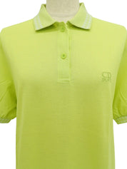 ロゴ刺ポロシャツ ライムグリーン
