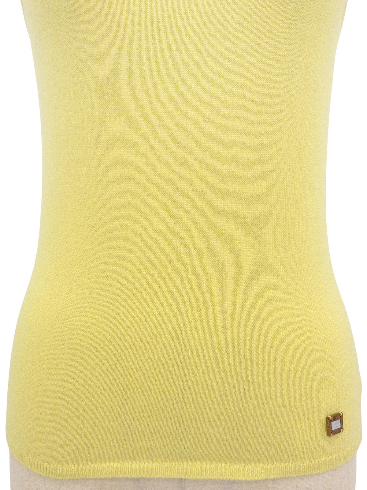 2001年製 カシミヤCCマークプレートノースリーブニット イエロー/ライムグリーン