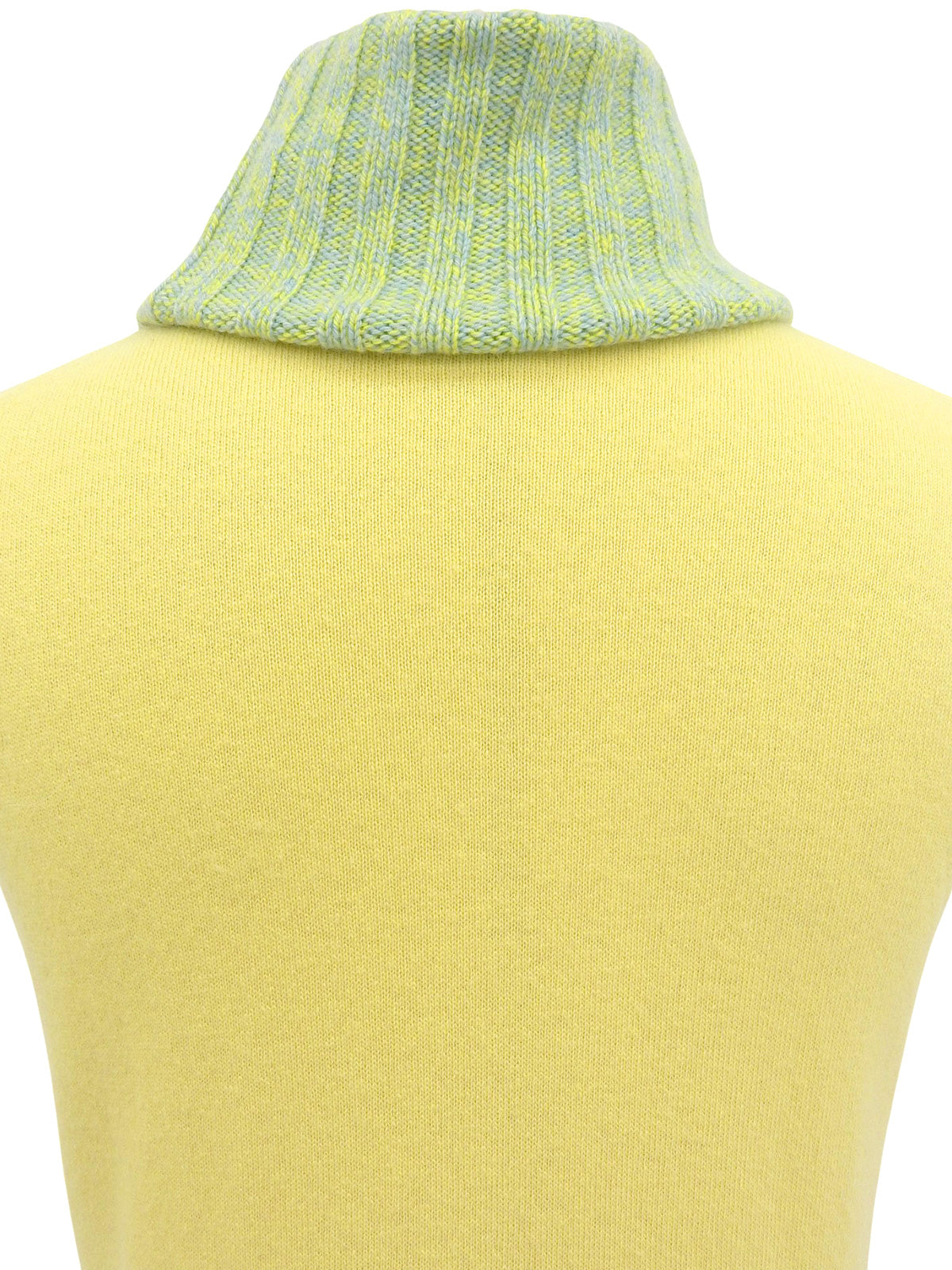 2001年製 カシミアCCマークプレートノースリーブニット イエロー/ライムグリーン