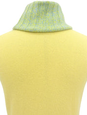 2001年製 カシミアCCマークプレートノースリーブニット イエロー/ライムグリーン