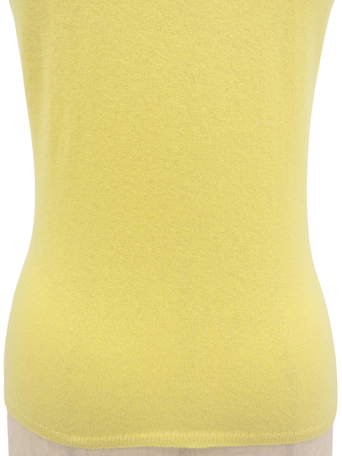 2001年製 カシミヤCCマークプレートノースリーブニット イエロー/ライムグリーン