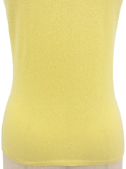 2001年製 カシミヤCCマークプレートノースリーブニット イエロー/ライムグリーン