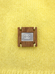 2001年製 カシミヤCCマークプレートノースリーブニット イエロー/ライムグリーン