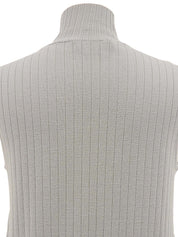 灰色高领 Gancini Plate 无袖针织上衣