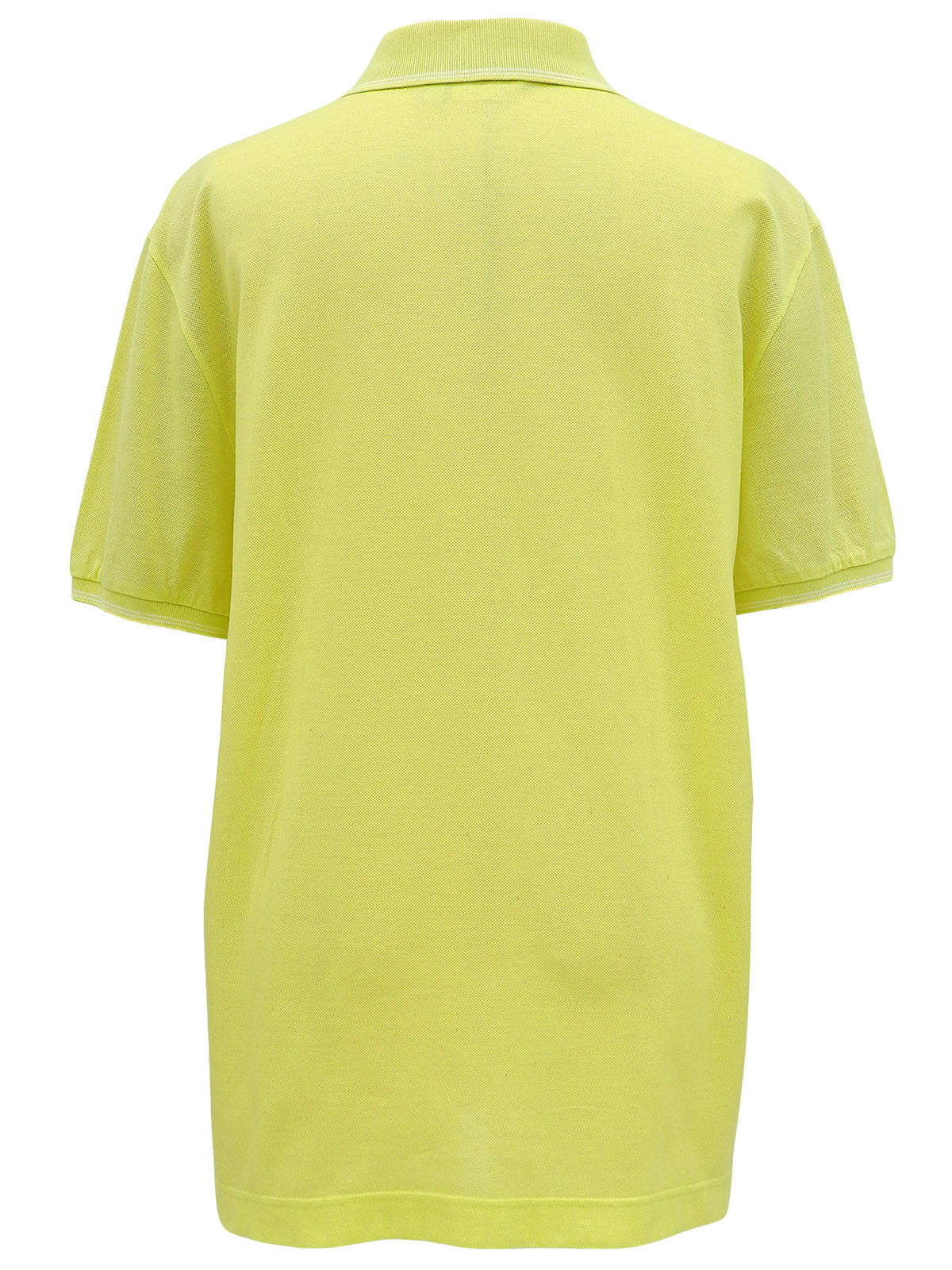 Gancini embroidered half-zip polo shirt in lime yellow