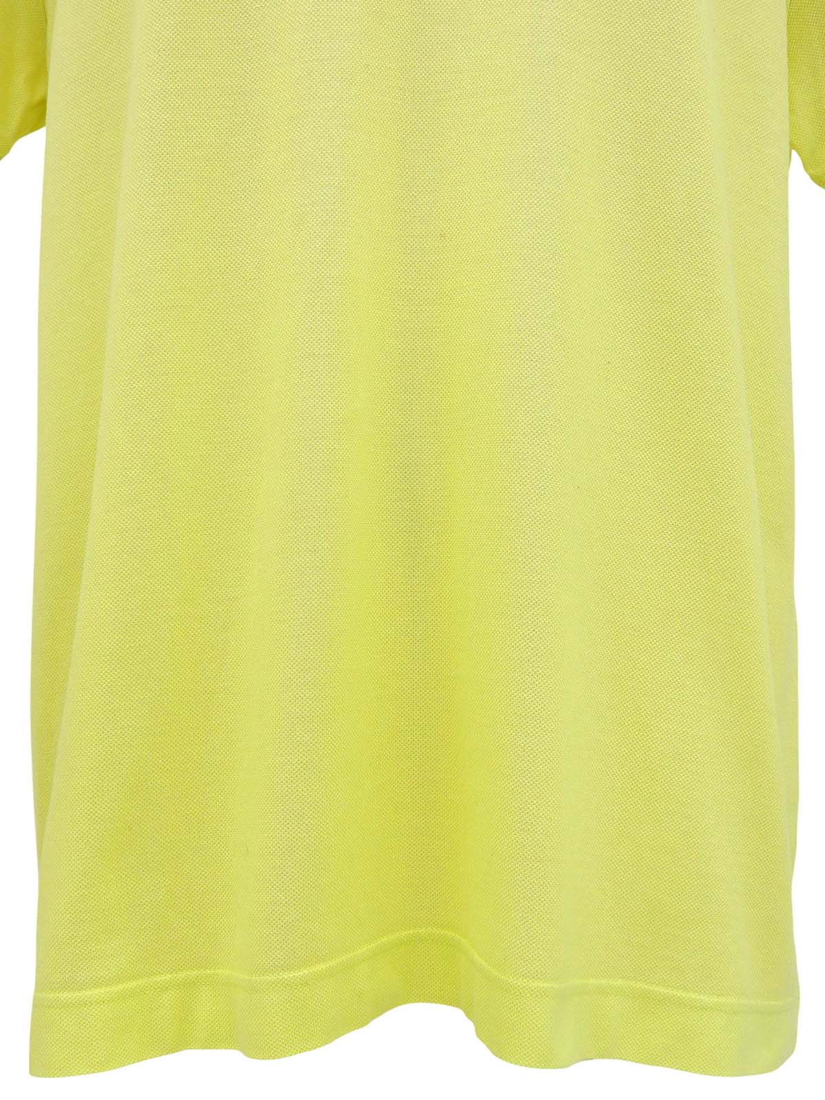 Gancini embroidered half-zip polo shirt in lime yellow