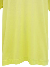 Gancini embroidered half-zip polo shirt in lime yellow
