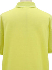 Gancini embroidered half-zip polo shirt in lime yellow