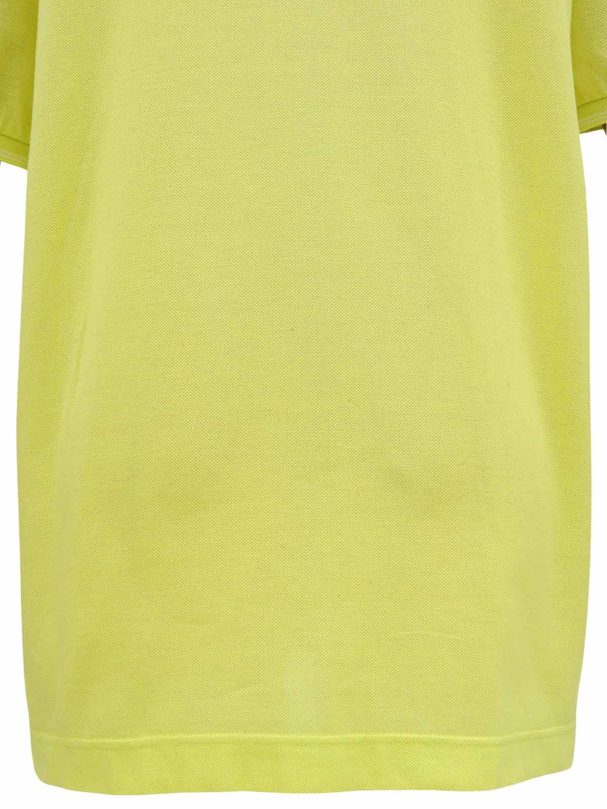 Gancini embroidered half-zip polo shirt in lime yellow
