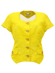 Medusa Button Short Sleeve Jacket Yellow