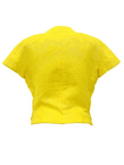 Medusa Button Short Sleeve Jacket Yellow
