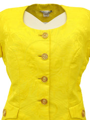 Medusa Button Short Sleeve Jacket Yellow