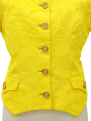 Medusa Button Short Sleeve Jacket Yellow