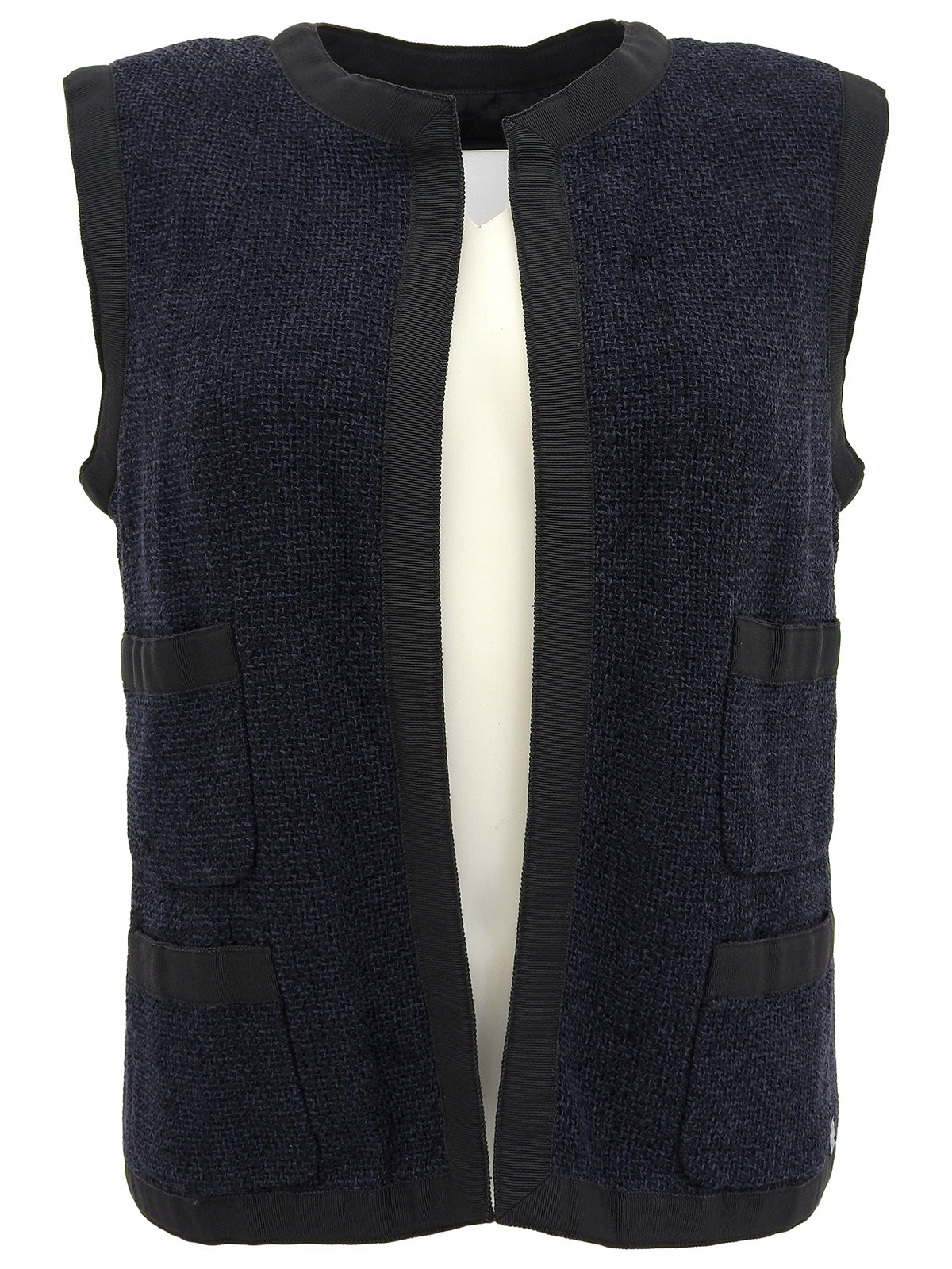 バイカラースクエアロゴプレートベスト ネイビー/ブラック