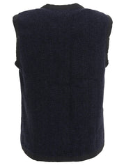 バイカラースクエアロゴプレートベスト ネイビー/ブラック