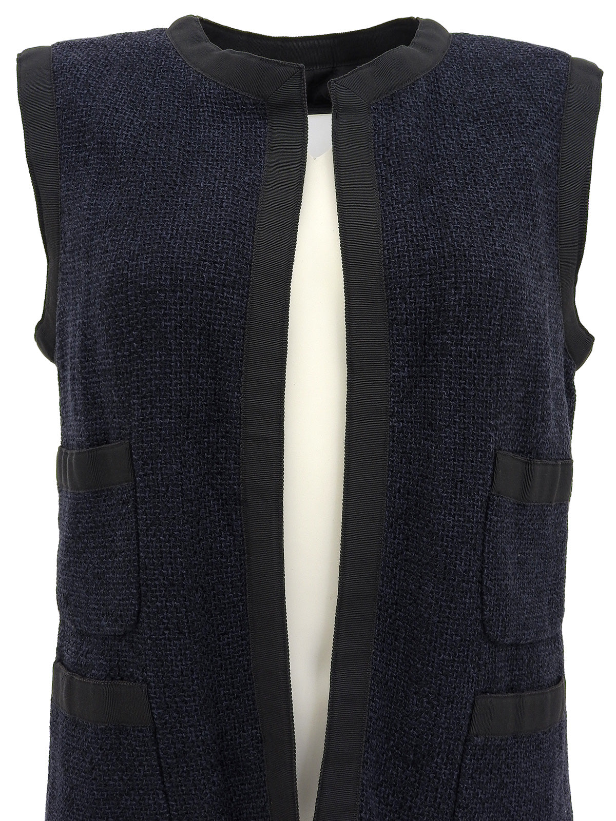 バイカラースクエアロゴプレートベスト ネイビー/ブラック