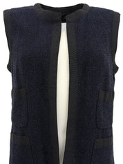 バイカラースクエアロゴプレートベスト ネイビー/ブラック