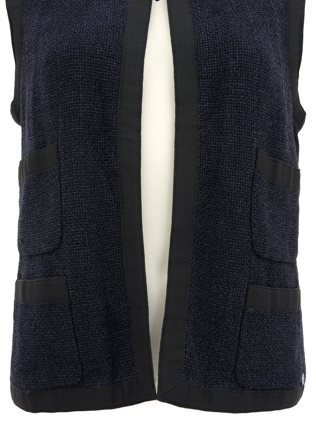 バイカラースクエアロゴプレートベスト ネイビー/ブラック