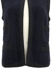 バイカラースクエアロゴプレートベスト ネイビー/ブラック