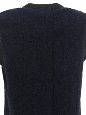 バイカラースクエアロゴプレートベスト ネイビー/ブラック