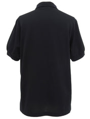 Logo Embroidered Polo Shirt in Black