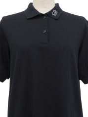 Logo Embroidered Polo Shirt in Black