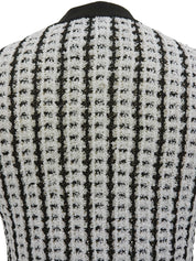 1997年製 ツイードCCマークボタン半袖ニットカーディガン ホワイト/ブラック