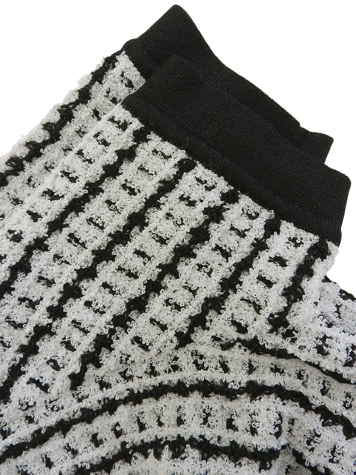 1997年製 ツイードCCマークボタンハーフスリーブニットカーディガン ホワイト/ブラック