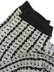 1997年製 ツイードCCマークボタンハーフスリーブニットカーディガン ホワイト/ブラック