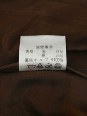 ウールヘリンボーンパターンロゴボタンセットアップ ベージュ/ブラウン