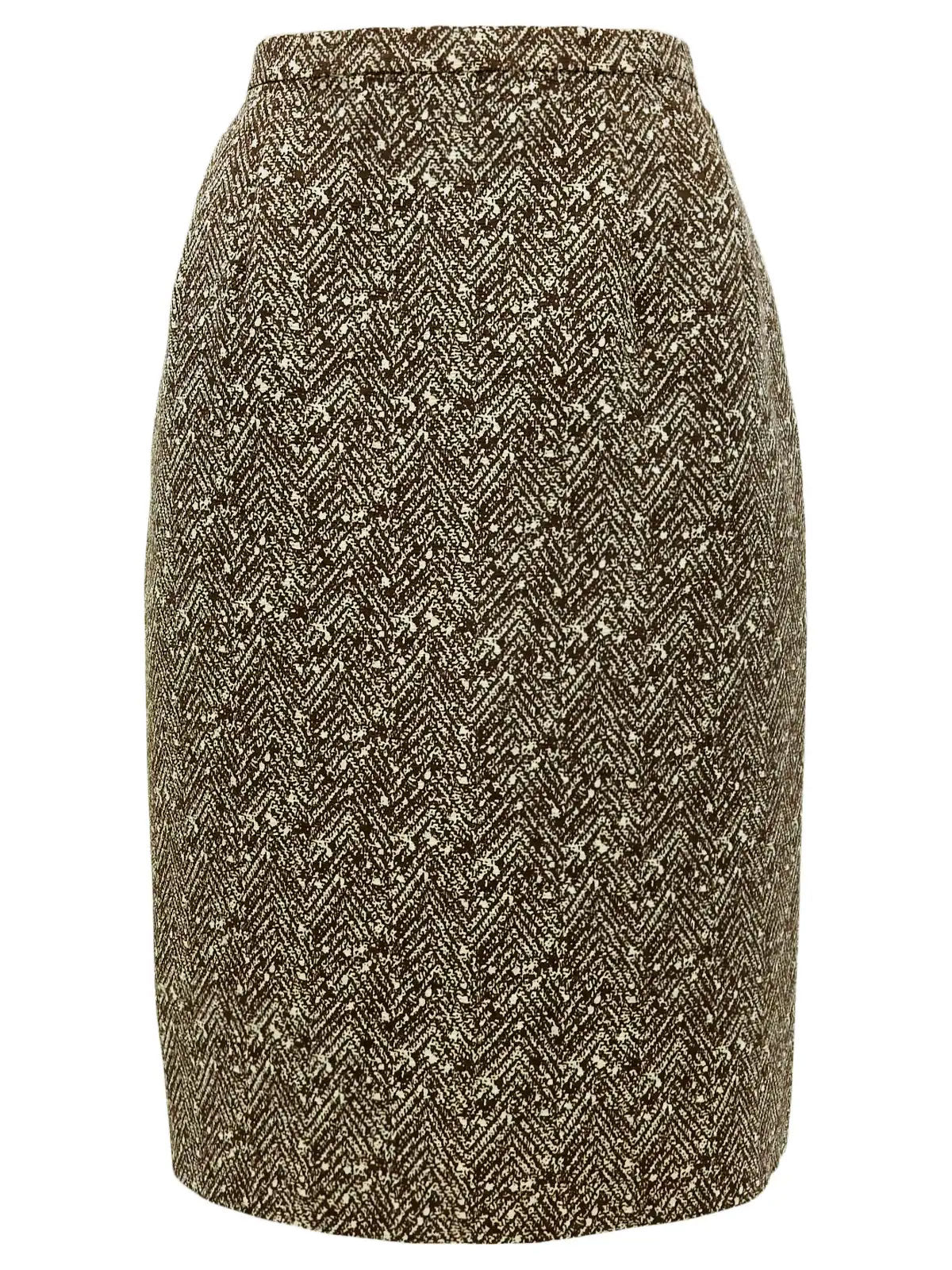 ウールヘリンボーンパターンロゴボタンセットアップ ベージュ/ブラウン