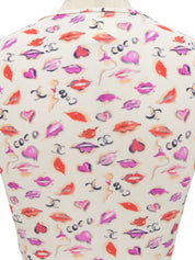 1995年製 リップパターンCCマークハーフスリーブトップス アイボリー/マルチカラー