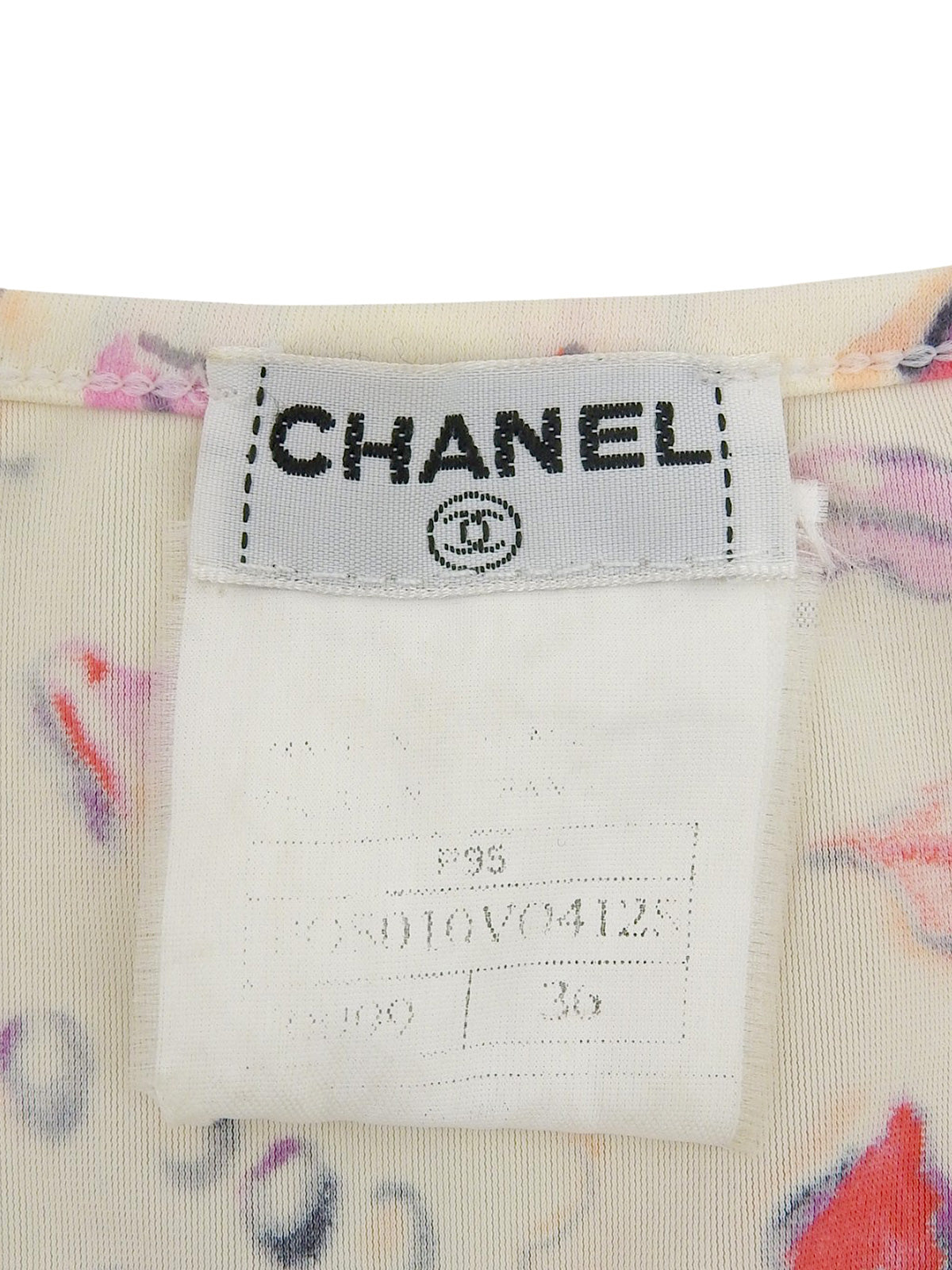 1995年製 リップパターンCCマーク半袖トップス アイボリー/マルチカラー