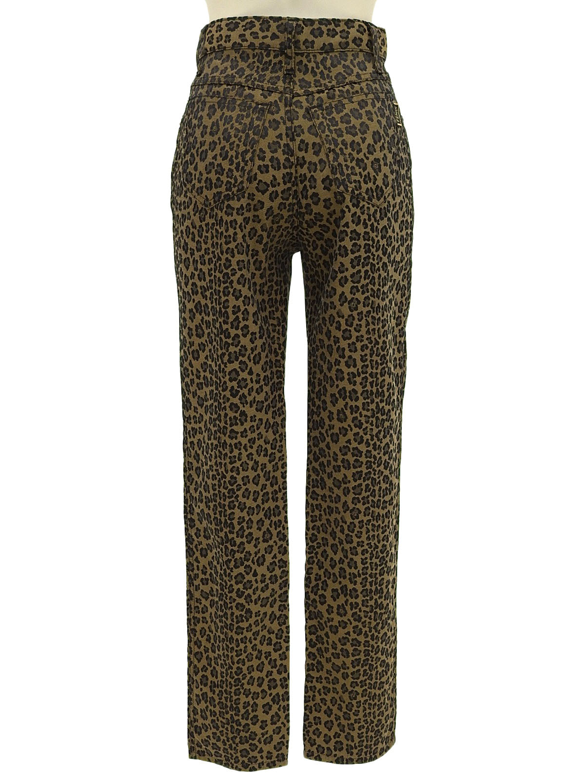 Cotton leopard print pants in brown/black