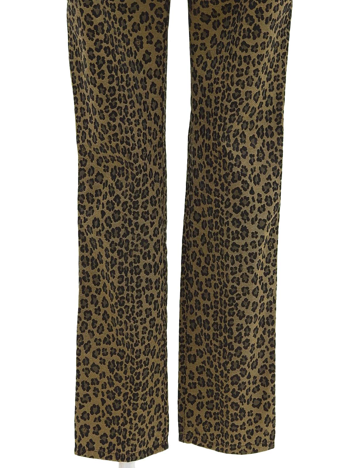 Cotton leopard print pants in brown/black